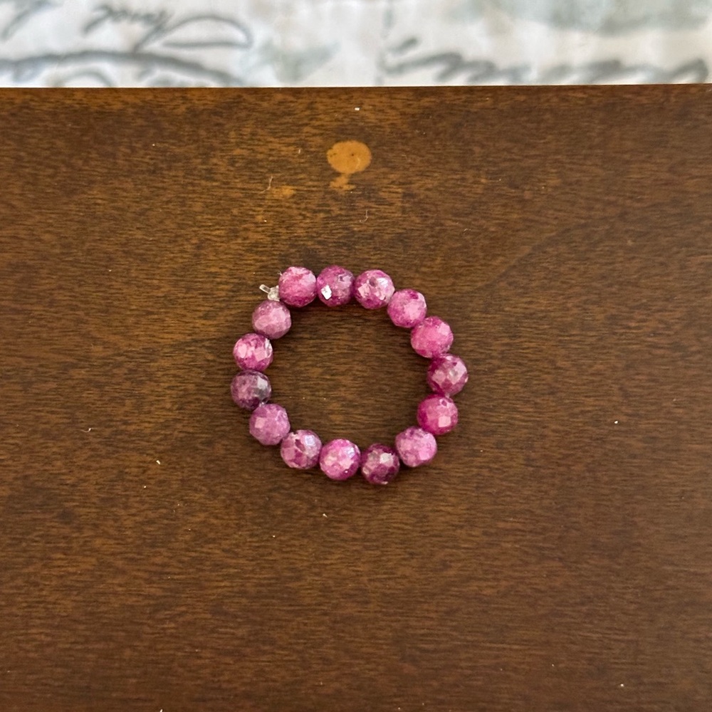 Natural Ruby Gemstone Beaded Ring - image 4